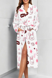 Purple Sexy Graffiti Print Butterfly Gradient Lace Up Contrast Sleepwear