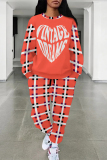 Light Green Casual Street Geometric Print Butterfly Letters Draw String Pocket Contrast O Neck Long Sleeve Two Pieces