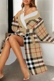 Blue Sexy Plaid Lace Up Contrast Sleepwear