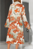 Powder White Daily Animal Print Floral Print Lace Up Contrast Sleepwear