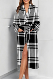 Blue Sexy Plaid Lace Up Contrast Sleepwear