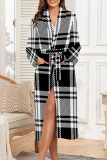 Blue Sexy Plaid Lace Up Contrast Sleepwear