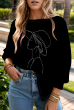 Pink Casual Print Patchwork O Neck Tops