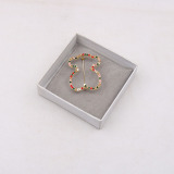 Gold Daily Rhinestone Decor Brooch
