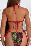 Leopard Print Sexy Print Backless Strap Design Swimwears