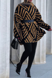 Multicolor Casual Patchwork With Belt Contrast Turtleneck Sweater Dress (Without Belt)