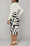 Light Khaki Casual Floral Print Ruched Contrast V Neck Printed Dresses