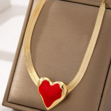 Gold Daily Heart Shaped Contrast Necklaces