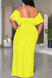 White Sexy Solid Color Ruffle Off Shoulder Long Dresses