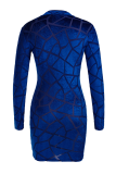 Black Sexy Patchwork Mesh O Neck Irregular Dress Dresses