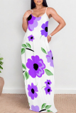 Earth Yellow Casual Graffiti Print Pocket Contrast O Neck Printed Dresses