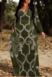 Pink Casual Zebra Print Snakeskin Print Pocket Contrast O Neck Printed Dresses