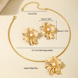 Gold Irregular Earrings And Necklace Set