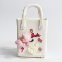 White Daily Flowers Patchwork Metal Accessories Trim Bags