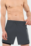 Tibetan Blue Sportswear Letters Pocket Board Shorts