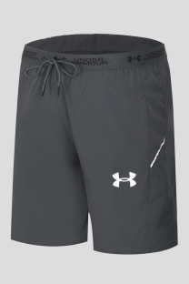 Dark Gray Casual Print Draw String Pocket Straight Mid Waist Conventional Positioning Print Shorts