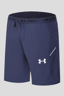 Royal Blue Casual Print Draw String Pocket Straight Mid Waist Conventional Positioning Print Shorts