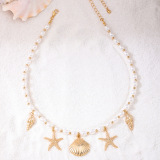 Gold Vacation Pearls Decor Necklaces