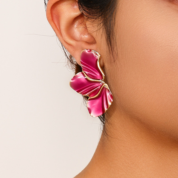 Purple Daily Leaves Irregular Earrings