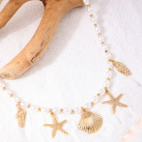 Gold Vacation Pearls Decor Necklaces