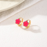 Red Daily Flowers Earrings