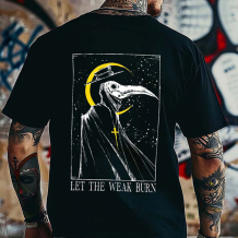 Black LET THE WEAK BURN PRINTED MEN'S T-SHIRT