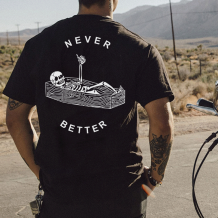 Black NEVER BETTER PRINTED MEN'S T-SHIRT