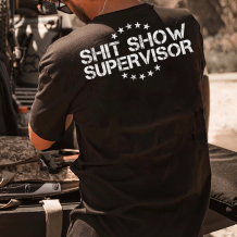 Black SHIT SHOW SUPERVISOR PRINTED MEN'S T-SHIRT