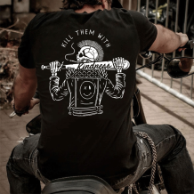 Black KILL THEM WITH KINDNESS PRINTED MEN'S T-SHIRT
