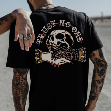 Black TRUST NO ONE PRINTED MEN'S T-SHIRT