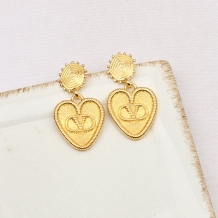 Gold Casual Letters Earrings
