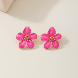 Rose Red Casual Daily Flowers Earrings