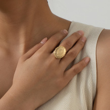 Gold Casual Daily Solid Color Rings