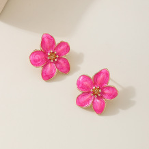 Rose Red Casual Daily Flowers Earrings