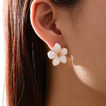 Light Pink Casual Daily Flowers Earrings