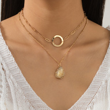 Gold Casual Daily Solid Color Chains Necklaces