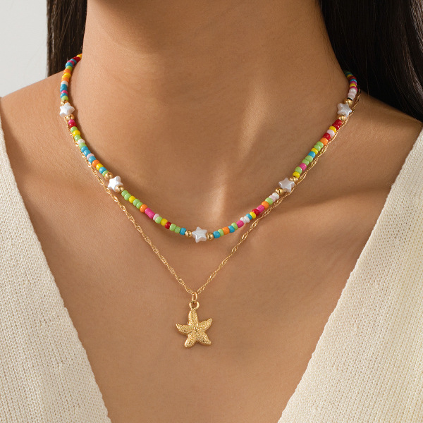 Colour Casual Vacation Chains Beaded Necklaces