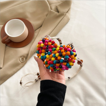 Colour Daily Heart Shaped Hollow Out Beaded Bags