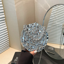 Silver Daily Flowers Pearls Decor Bags