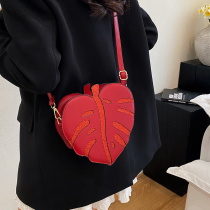 Red Casual Leaves Patchwork Bags