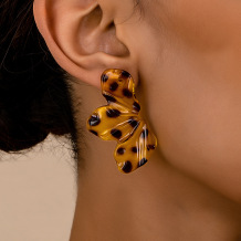 Leopard Print Casual Leopard Print Leaves Earrings