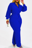 Yellow Casual Solid Color Draw String Turndown Collar Long Sleeve Two Pieces