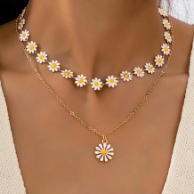 Gold Daily Flowers Chains Necklaces