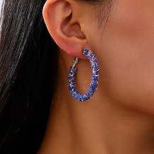 Blue Geometric Circle Color Full Sky Star Star Earrings For Women
