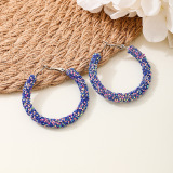 Blue Geometric Circle Color Full Sky Star Star Earrings For Women