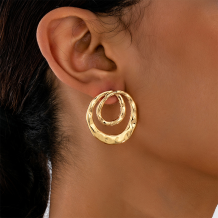 Gold Daily Solid Color Hollow Out Earrings
