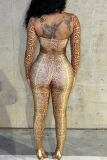 Snake Print Sexy Snakeskin Print Hollow Out Half A Turtleneck Long Sleeve Two Pieces