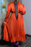 Purple Elegant Solid Color Pleated V Neck Plus Size Two Pieces