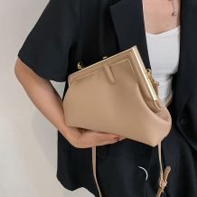 Khaki Daily Solid Color Irregular Bags