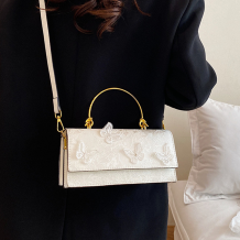 Cream White Daily Butterfly Metal Accessories Trim Bags